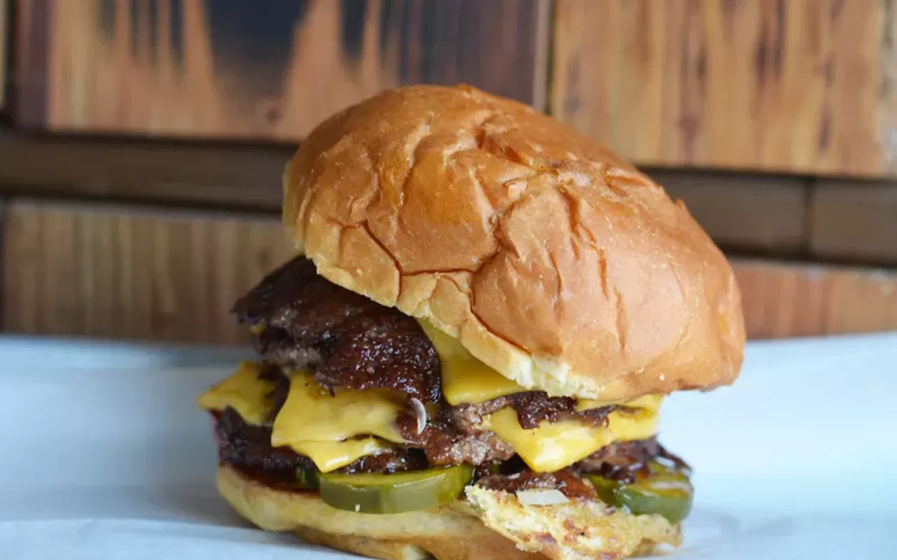 several burger options are available, including the massive four-patty the captain.